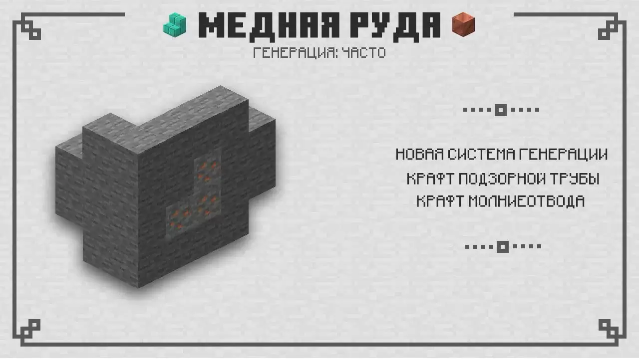 Minecraft 1.17.11 ൽ നിന്നുള്ള ചെമ്പ് അയിര്
