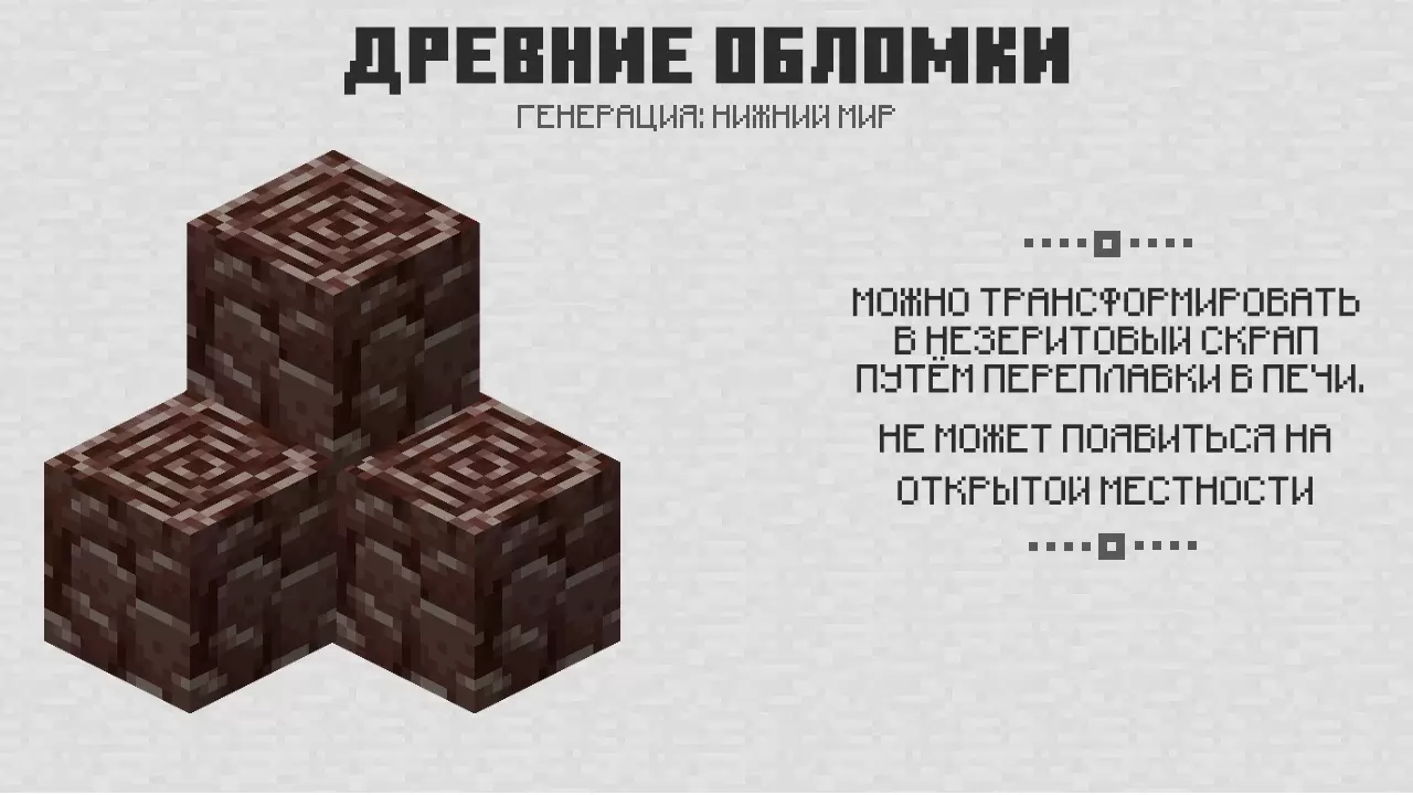 Minecraft 1.16.0 ലെ പുരാതന അവശിഷ്ടങ്ങൾ